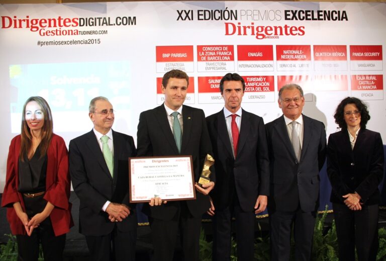 Caja Rural CLM recibe el galardón “Eficacia” en los XXI Premios Excelencia 2015