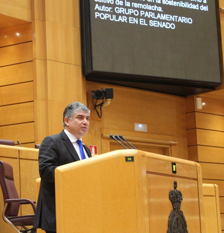 Cotillas defiende en el Senado una moción para hacer más competitivo al sector remolachero