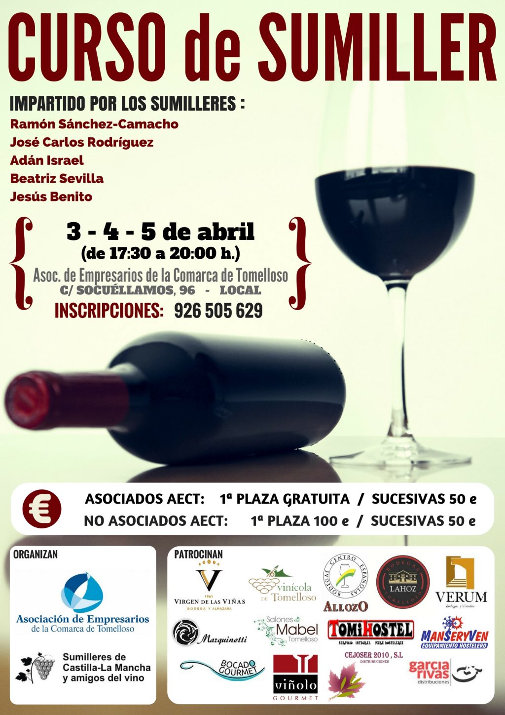 AECT y la Asociación de Sumilleres de Castilla-La Mancha y Amigos del Vino imparten en Tomelloso un curso de sumiller