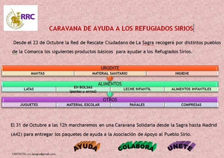 Campaña de recogida de productos básicos para los refugiados sirios en Tomelloso