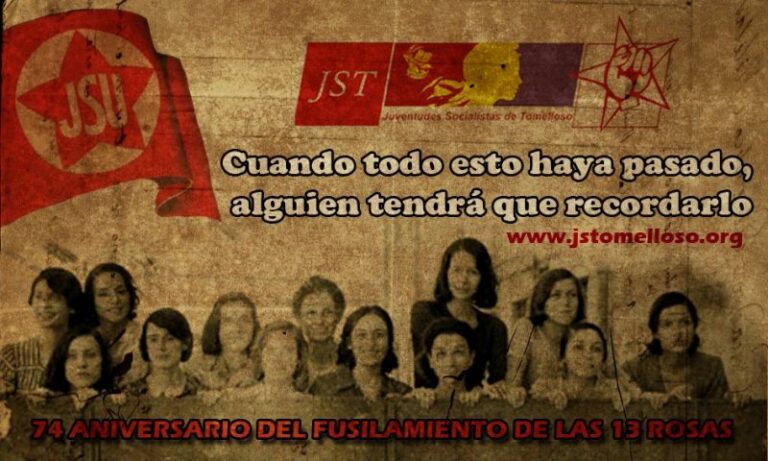 Juventudes Socialistas de Tomelloso homenajean a las trece Rosas
