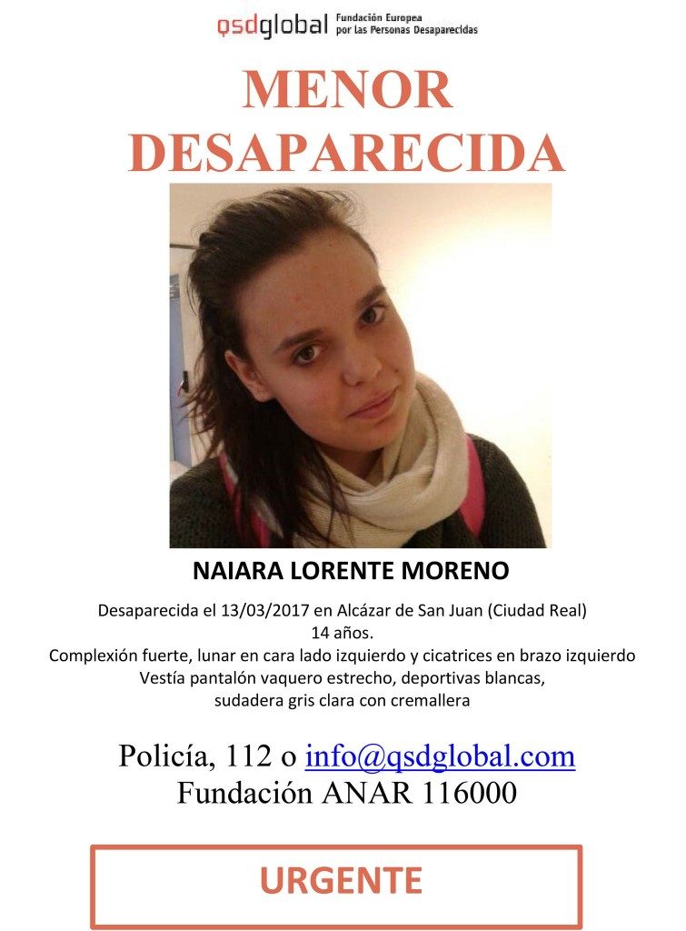 Denuncian la desaparición de una menor en Alcázar de San Juan