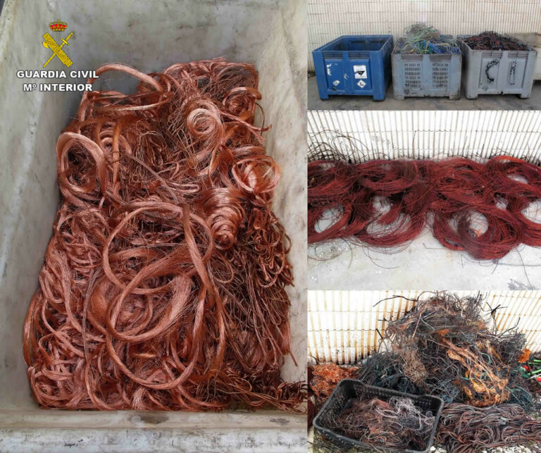La Guardia Civil de Tomelloso ha desarticulado una organización dedicada al robo de cable cobre