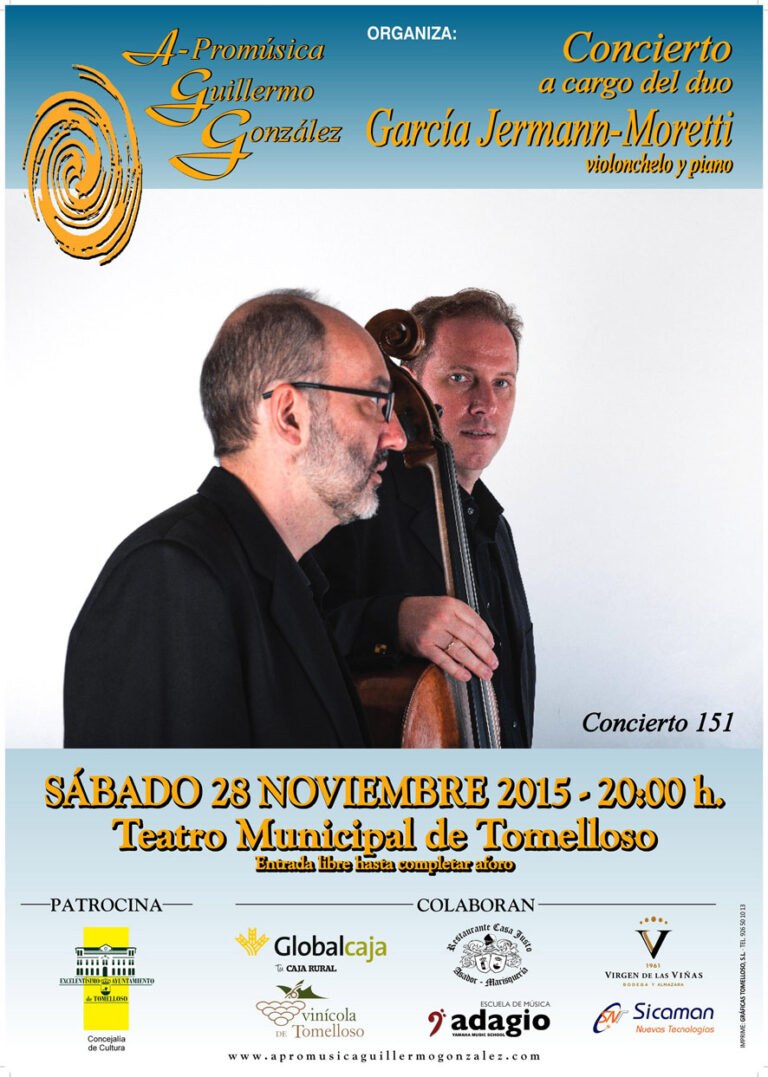 El Dúo García Jermann-Moretti, este sábado en el Teatro Municipal de Tomelloso