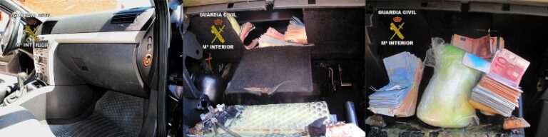 La Guardia Civil detiene a dos personas que transportaban casi un kilo de cocaína