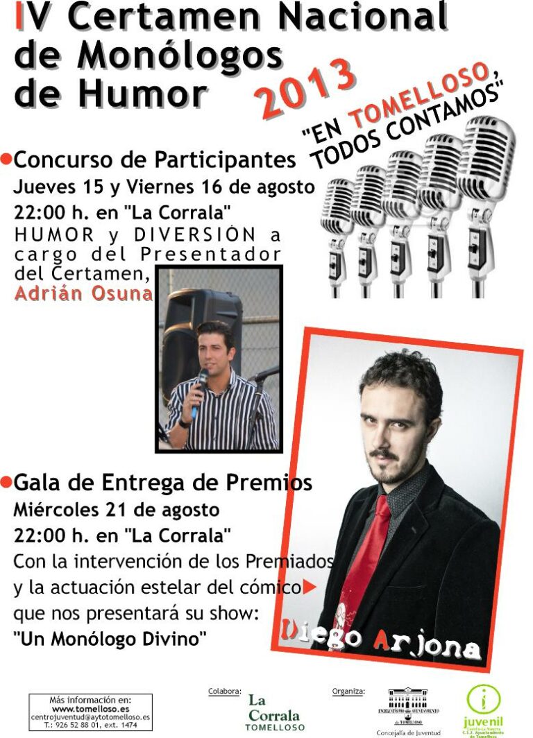 Este miércoles, Gala Final del IV Certamen Nacional de Monólogos