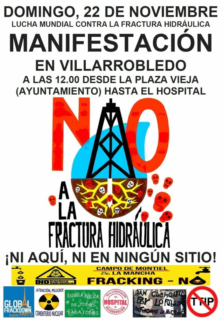 Villarrobledo acoge este domingo una manifestación contra la fractura hidráulica