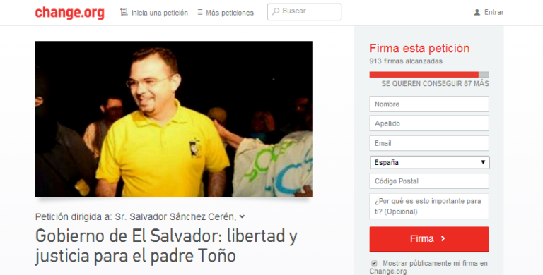 La familia del Padre Toño recoge firmas a través de internet pidiendo su liberación