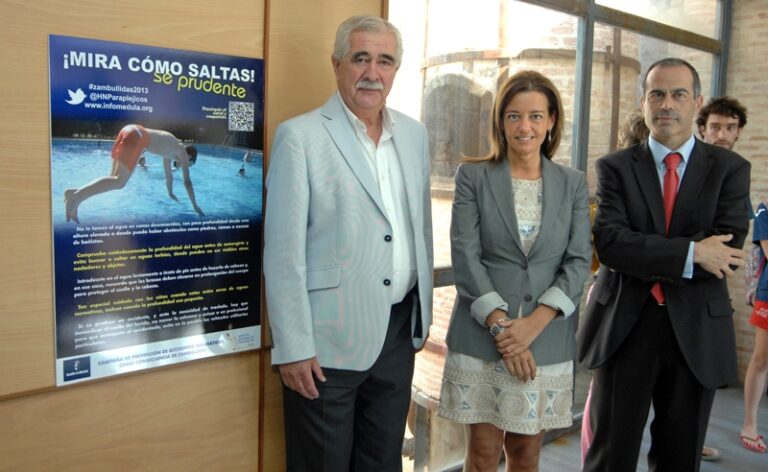 Paloma Leis presenta la campaña destinada a prevenir la lesión medular por una mala zambullida en zonas de baño