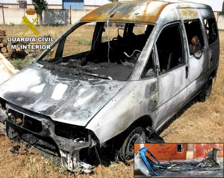 Cuatro detenidos en Tomelloso por quemar vehiculos, contenedores y un perro