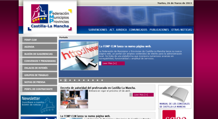 La Federación de Municipios de CLM lanza su nueva web con contenidos renovados