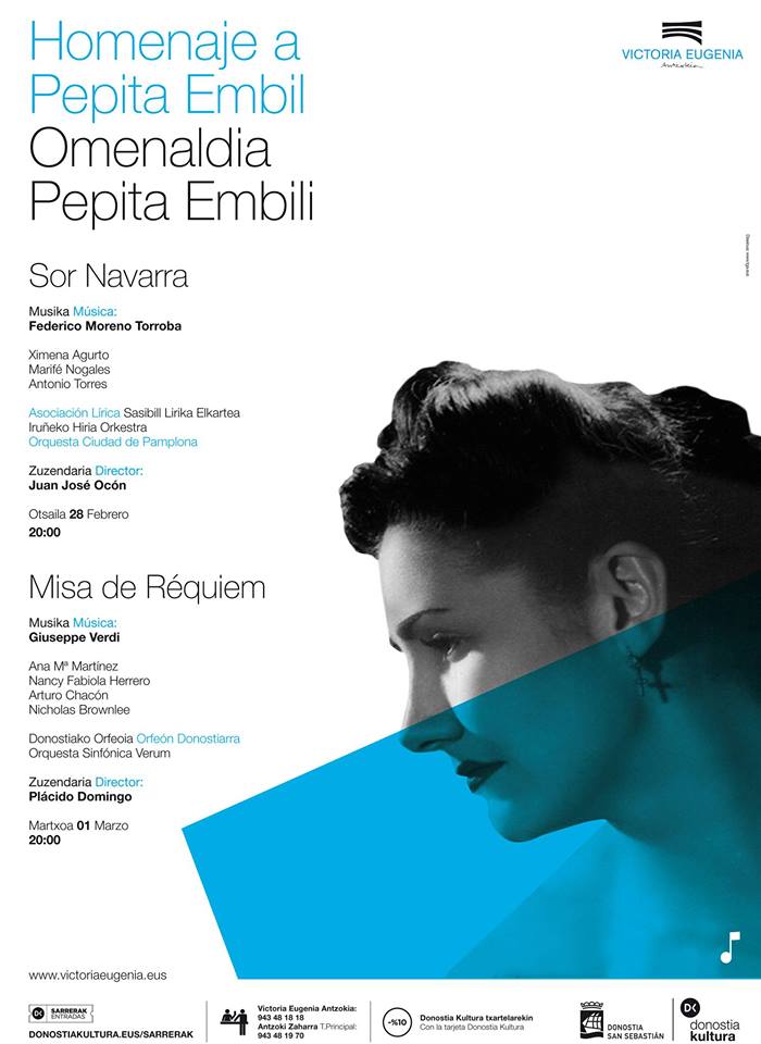 Plácido Domingo dirige en San Sebastián a la OS Verum en homenaje a Pepita Embil
