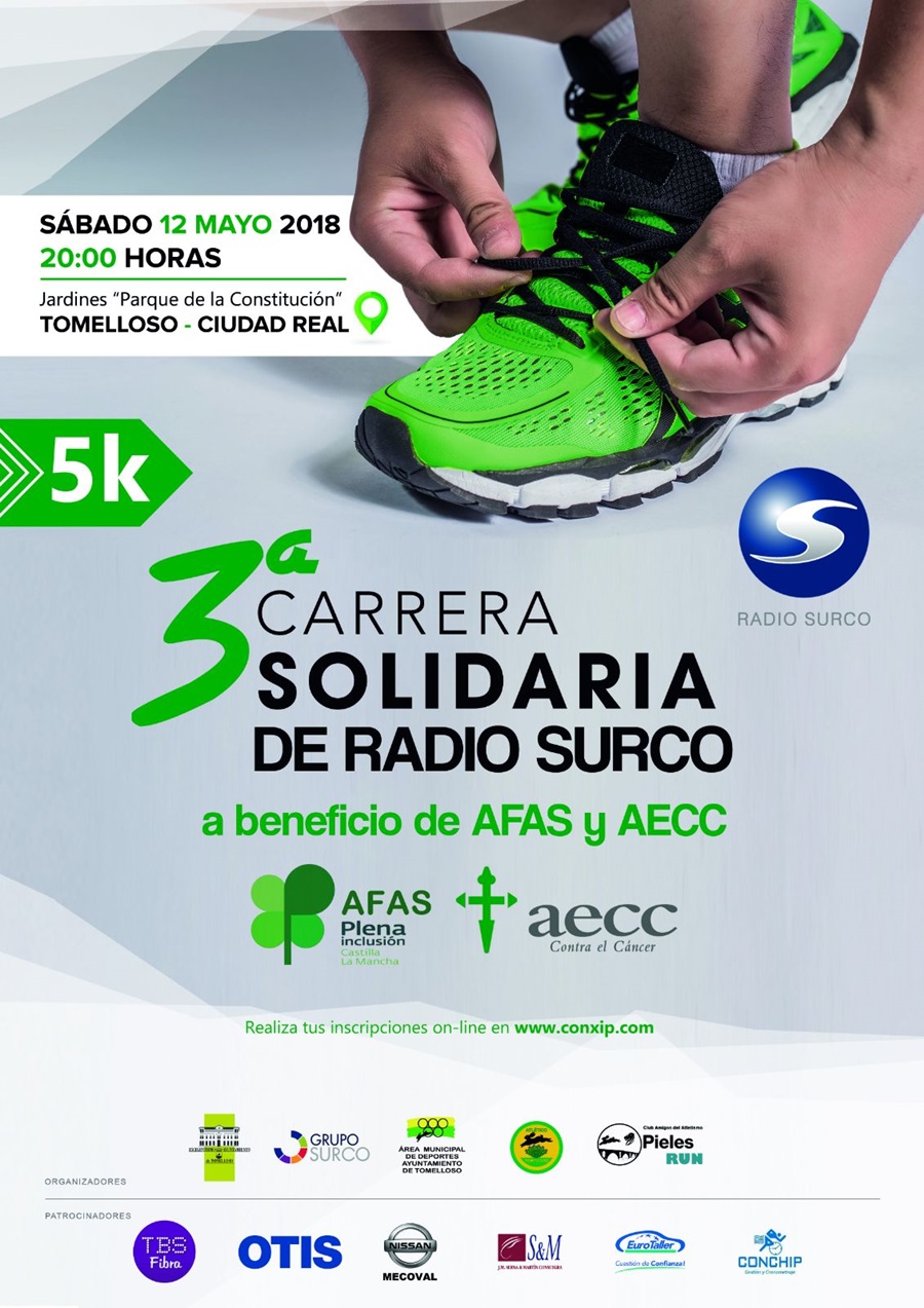 La 3ª edición de la 5K organizada por Grupo Surco RTV irá a beneficio de AFAS y la AECC