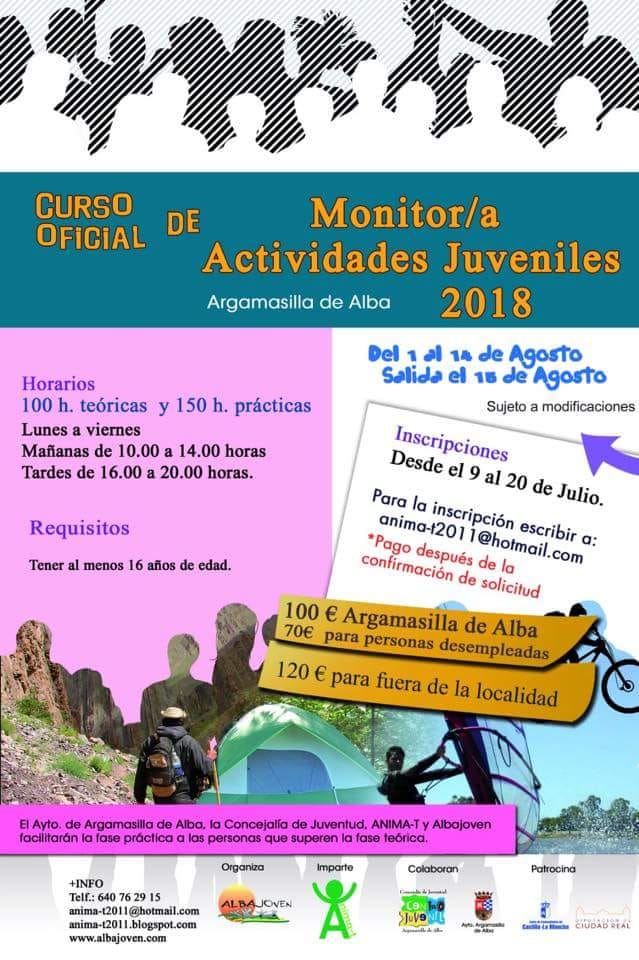 Nuevo Curso de Monitor/a de Actividades Juveniles en Argamasilla de Alba