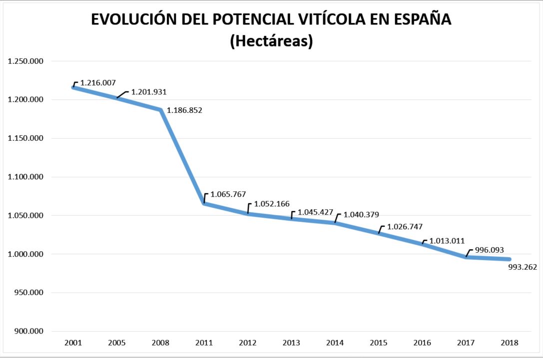 Unión de Uniones denuncia la pérdida de más de un 18% de potencial productivo vitícola desde 2001
