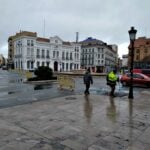 Comienzan los trabajos de medición para el inicio de las obras de la Plaza de España