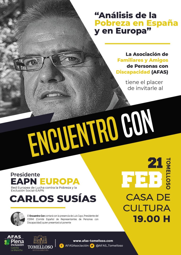 AFAS Tomelloso organiza un «Encuentro con» el Presidente de la Red Europea de Lucha contra la Pobreza y Exclusión Social