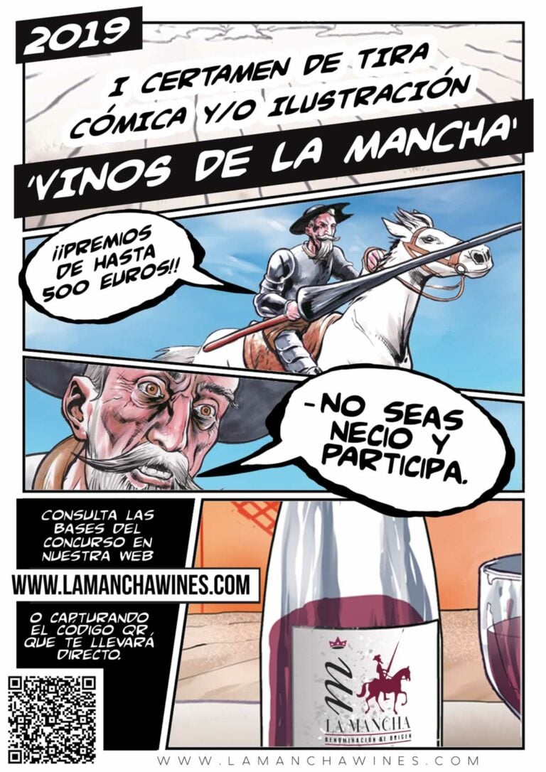 Humor gráfico en la promoción de los vinos DO La Mancha