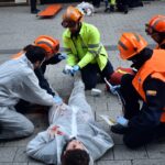 Atropello masivo (simulado) en una calle peatonal de Ciudad Real por un ataque terrorista