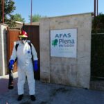 Bomberos de Tomelloso desinfectan el Pabellón San José, el Pabellón Ciudad Deportiva y AFAS