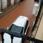 Una fuerte tormenta anegó este sábado el casco urbano de Carrizosa