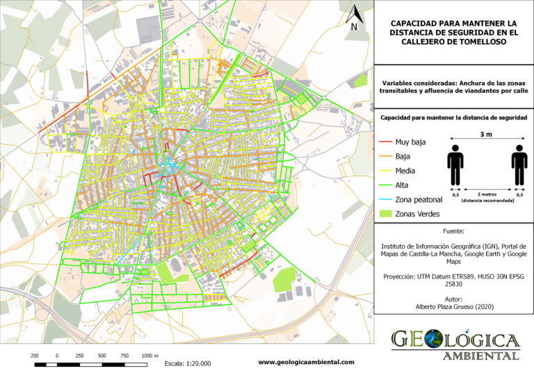 ¿En qué calles de Tomelloso es más fácil mantener la distancia de seguridad?