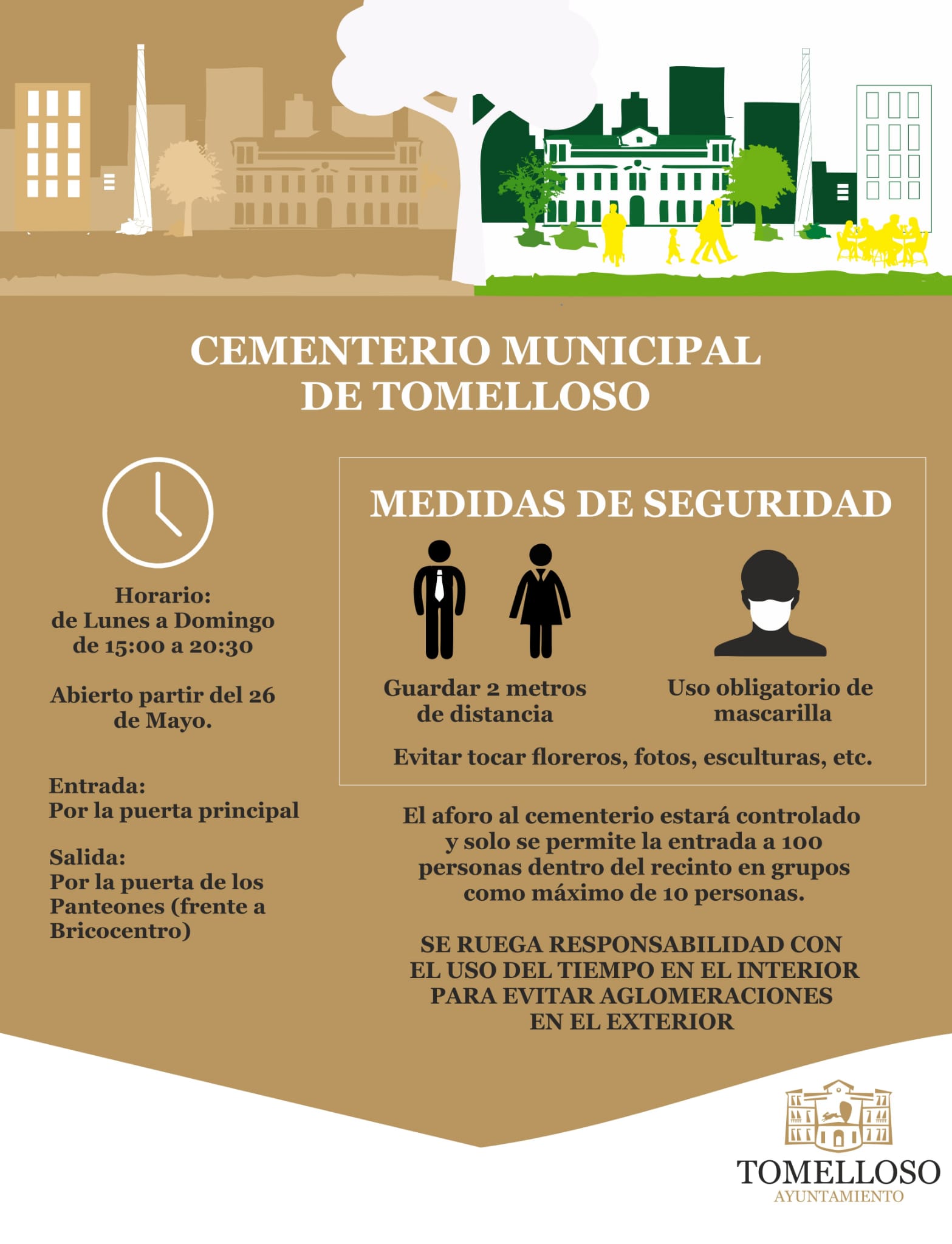 Ya hay fecha y horario de reapertura del Cementerio Municipal de Tomelloso