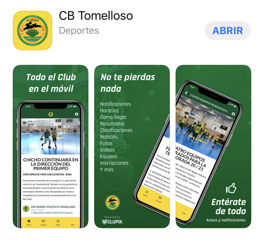 El CBT Basket Atlético Tomelloso presente su propia aplicación móvil