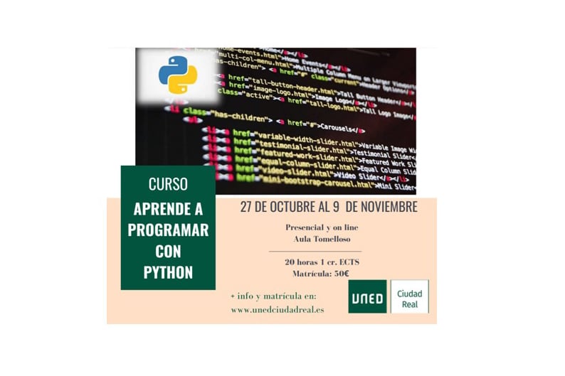 La UNED de Tomelloso ofrece un curso de programación con Python