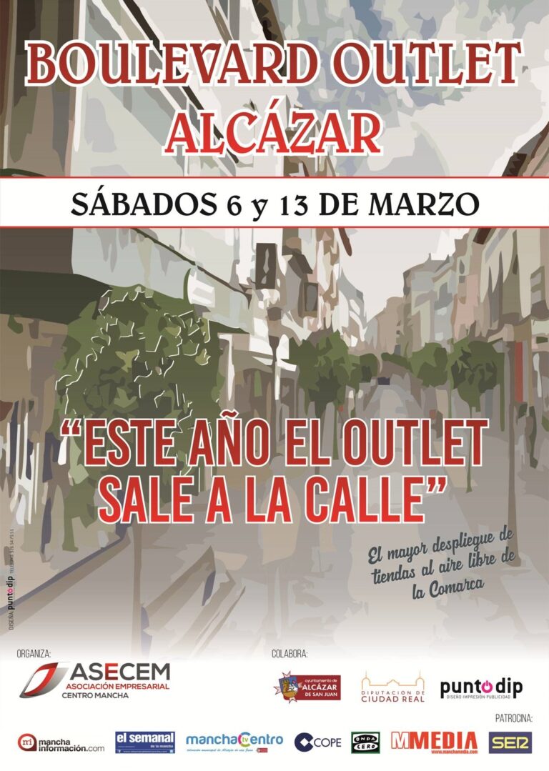 Boulevard Outlet sale a la calle los sábados 6 y 13 de marzo en el eje comercial de Alcázar de San Juan