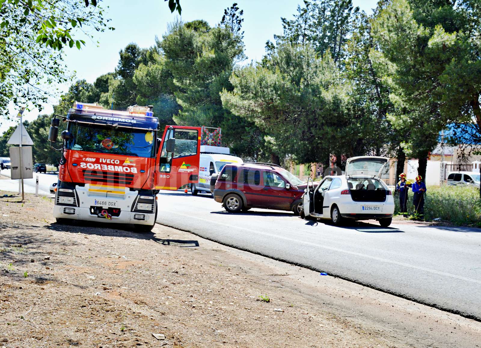 Accidente de tráfico en Tomelloso con tres vehículos implicados
