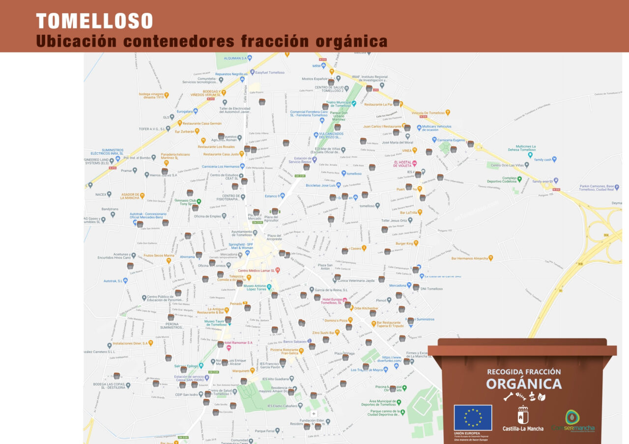¿Dónde se instalarán los nuevos contenedores marrones en Tomelloso?