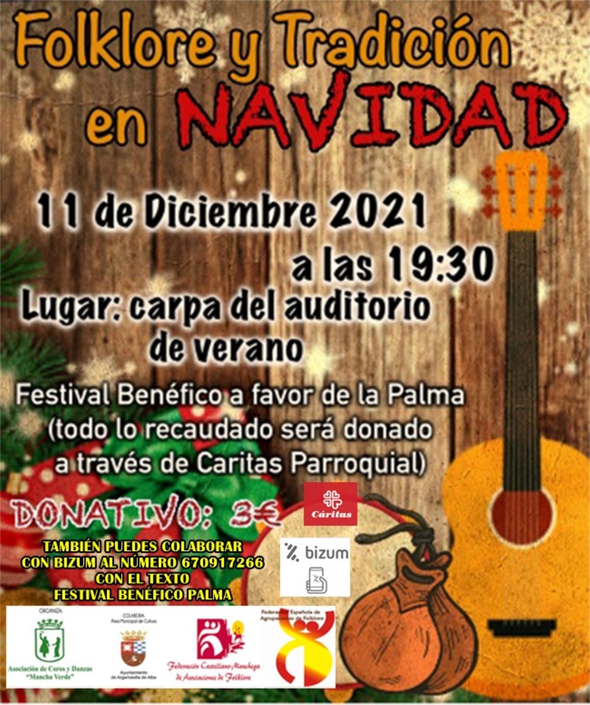 "Folclore y tradición en Navidad" en Argamasilla de Alba a beneficio de La Palma