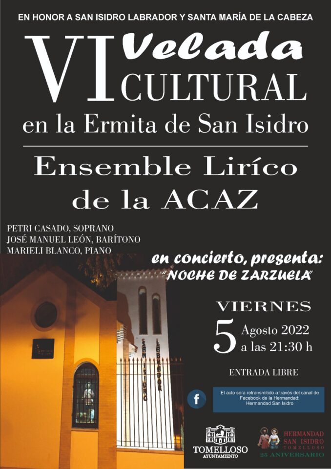 Una noche de Zarzuela para celebrar la Velada Cultural de la Hermandad de San Isidro de Tomelloso