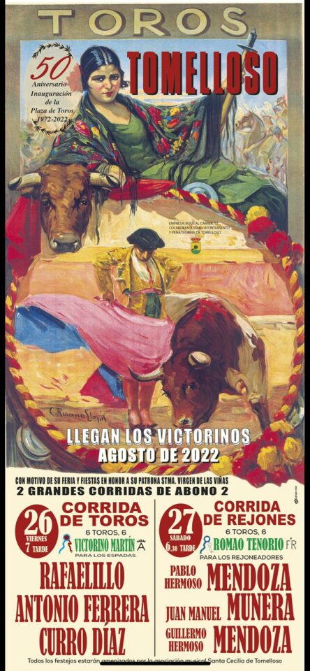 Corrida de Feria "de lujo" en Tomelloso con toros de Victorino Marín por el 50 aniversario de la Plaza de Toros