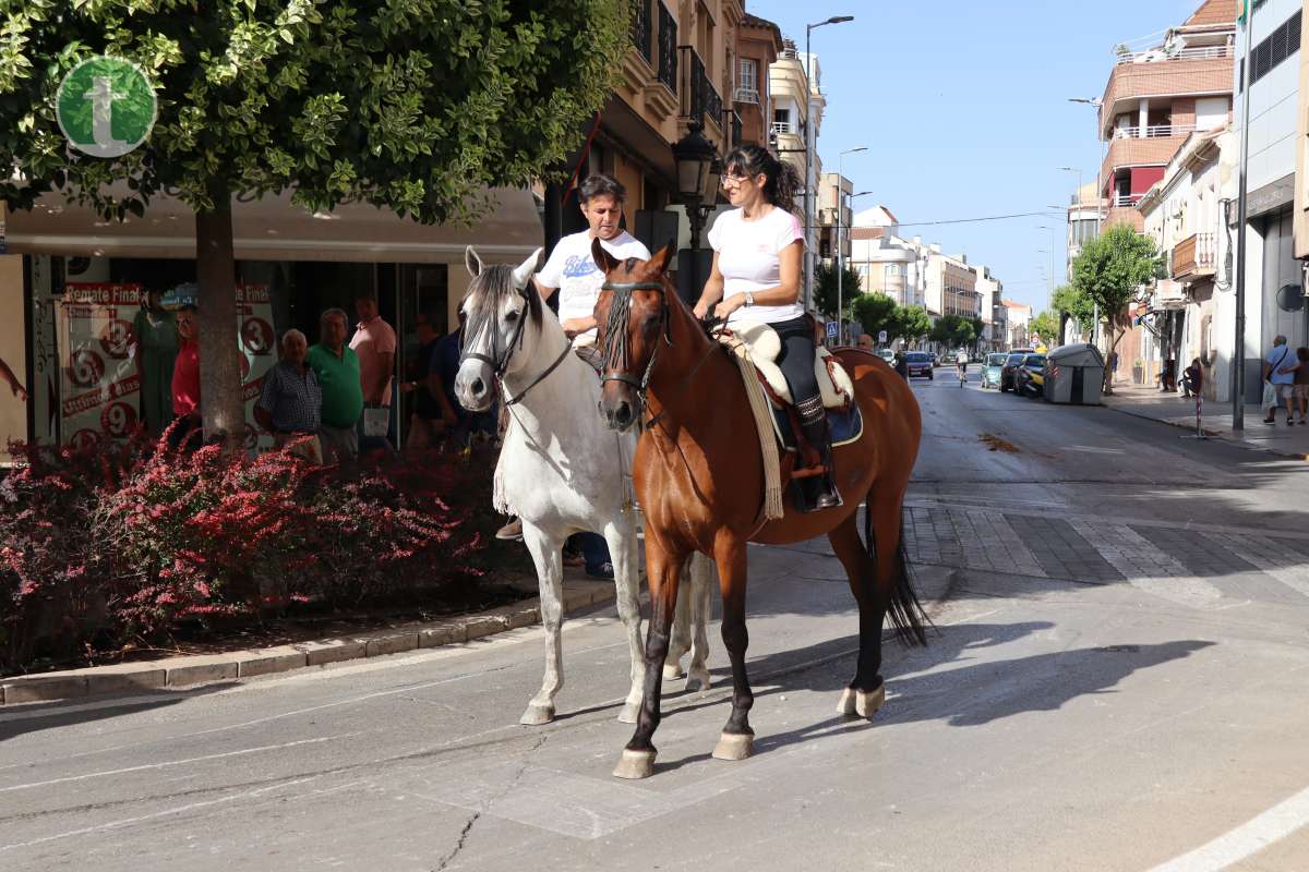 Reatas, carros y mulas lucen su mejor aspecto en su desfile de feria por las calles de Tomelloso