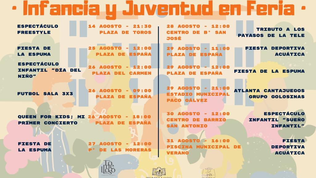 Se presenta el listado de actividades infantiles y juveniles para esta Feria y Fiestas de Tomelloso 2022