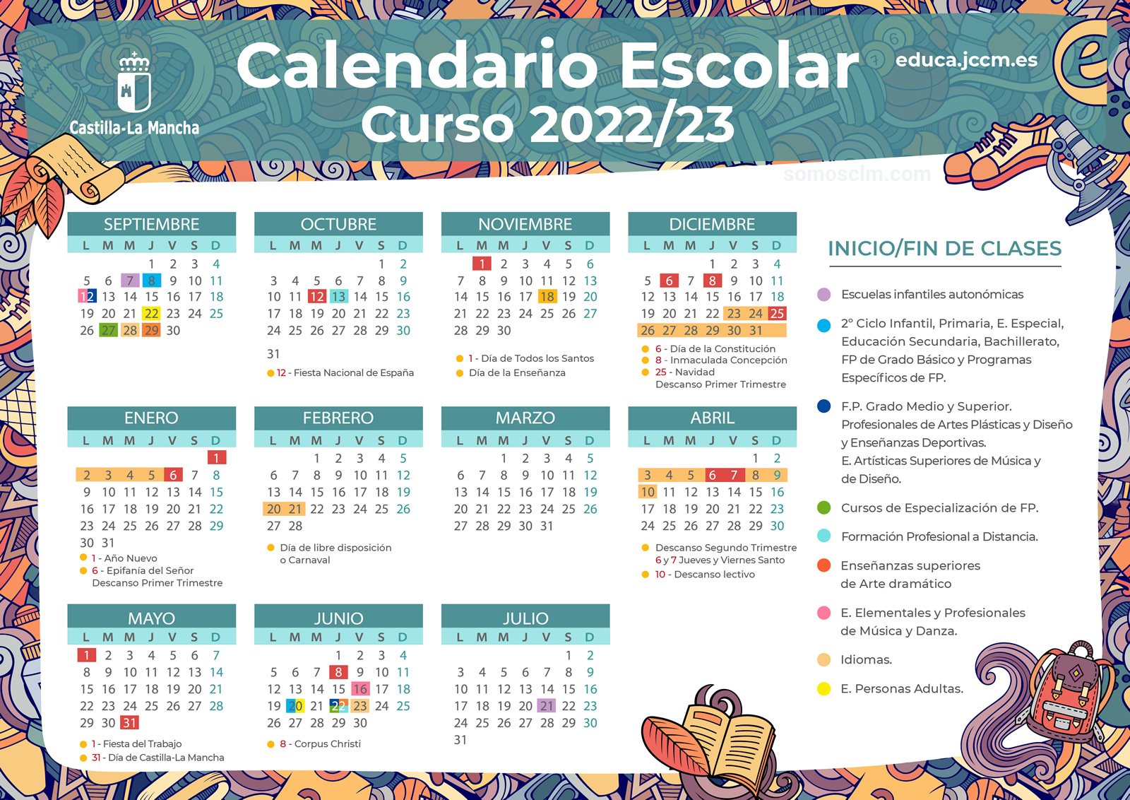 Este es el calendario escolar en Castilla-La Mancha para el curso 2022/2023