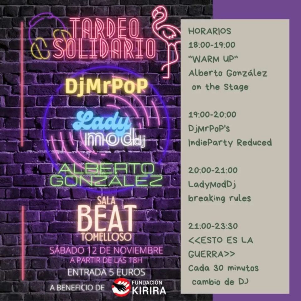 Tardeo Solidario con DJ en Sala Beat