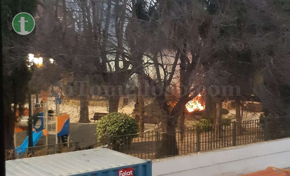 Un pequeño incendio se salda sin consecuencias en los jardines de la Glorieta María Cristina