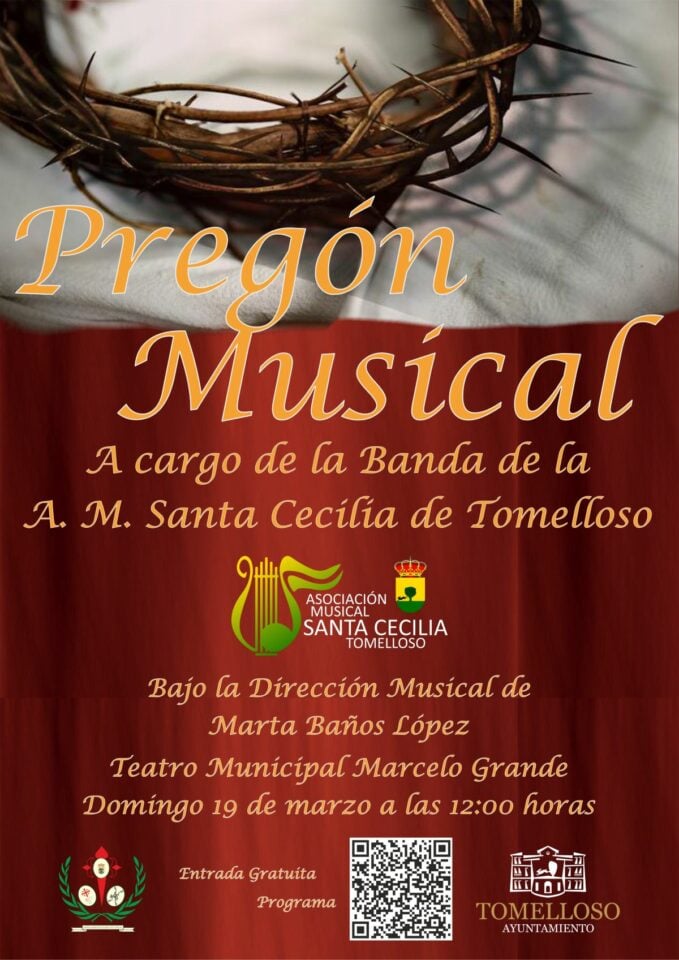 La AM Santa Cecilia de Tomelloso dará el Pregón Musical de Semana Santa el domingo 19 de marzo