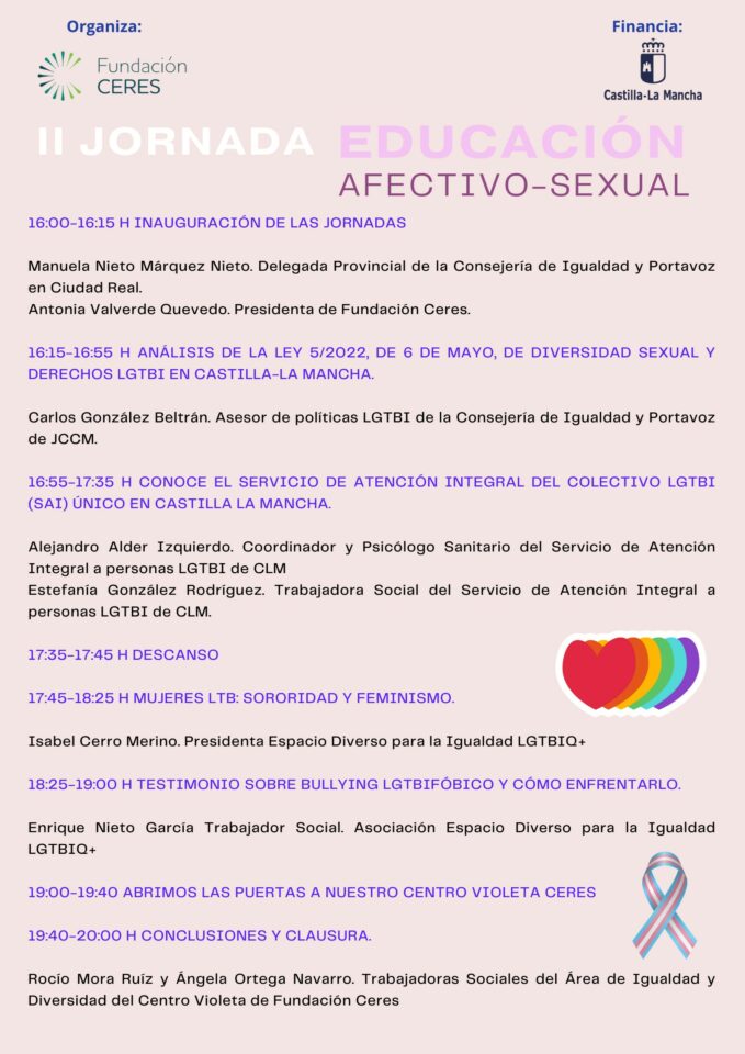 La Fundación CERES organiza las II Jornadas de Educación Afectivo-Sexual con motivo del Orgullo LGTBI