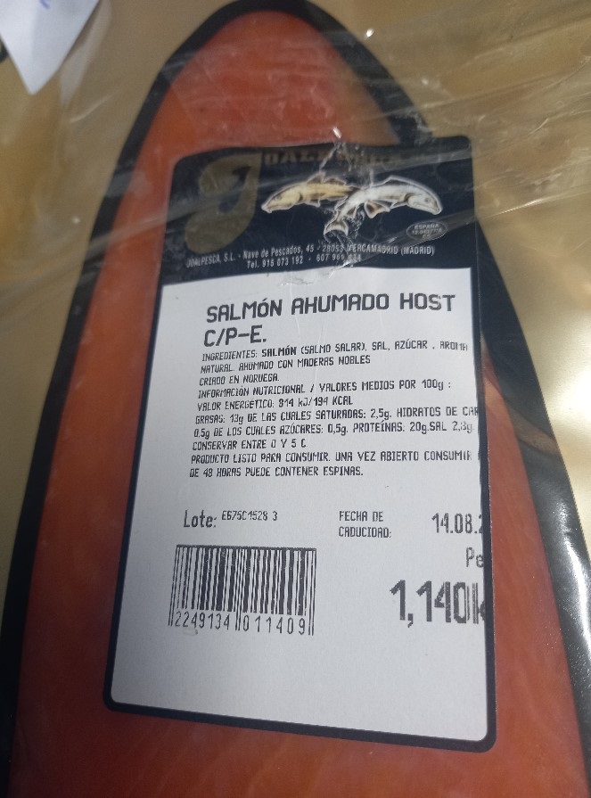 Consumo alerta de Listeria en un lote de salmón ahumado de marca Joalpesca distribuido en Castilla-La Mancha