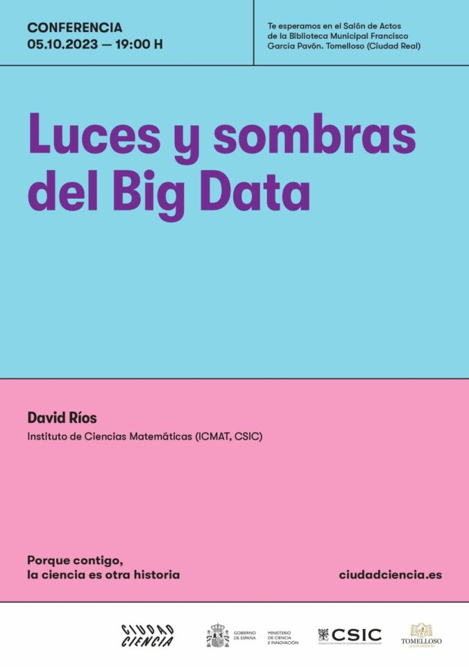 La Biblioteca de Tomelloso acoge este jueves la conferencia "Luces y Sombras del Big Data", por David Ríos