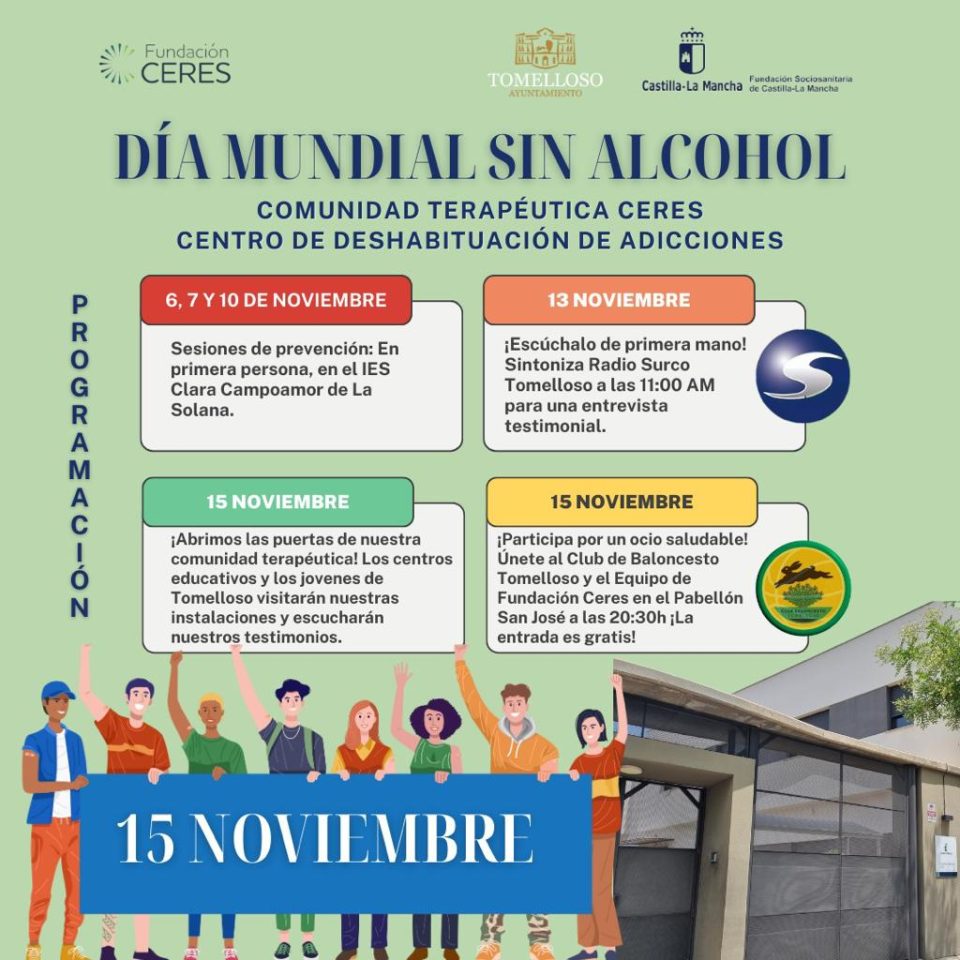 La Fundación CERES prepara varias actividades de prevención y ocio con motivo del Día Mundial Sin Alcohol