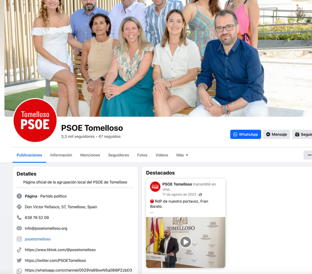 El Ayuntamiento de Tomelloso denuncia al PSOE por usurpar la página de Facebook de Educación y usarla con fines partidistas
