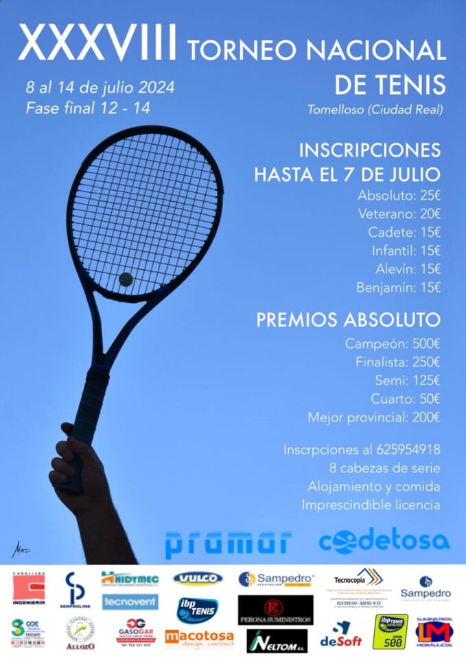 Tomelloso se prepara para la XXXVIII edición del Torneo Nacional de Tenis PRAMAR
