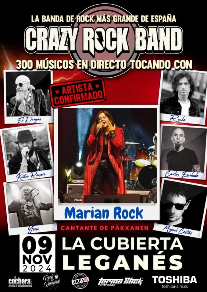 Mari Ángeles Tébar, vocalista de Päkkanen, seleccionada para el concierto de la Crazy Rock Band en La Cubierta de Leganés