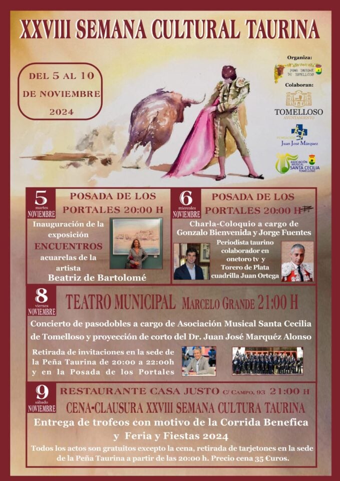 Semana Cultural Taurina de Tomelloso: arte, música y homenaje al toreo