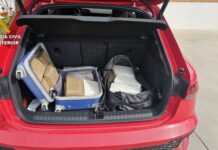 La Guardia Civil incauta 25 kilos de cocaína y metanfetamina en un control en Sonseca y detiene a dos personas